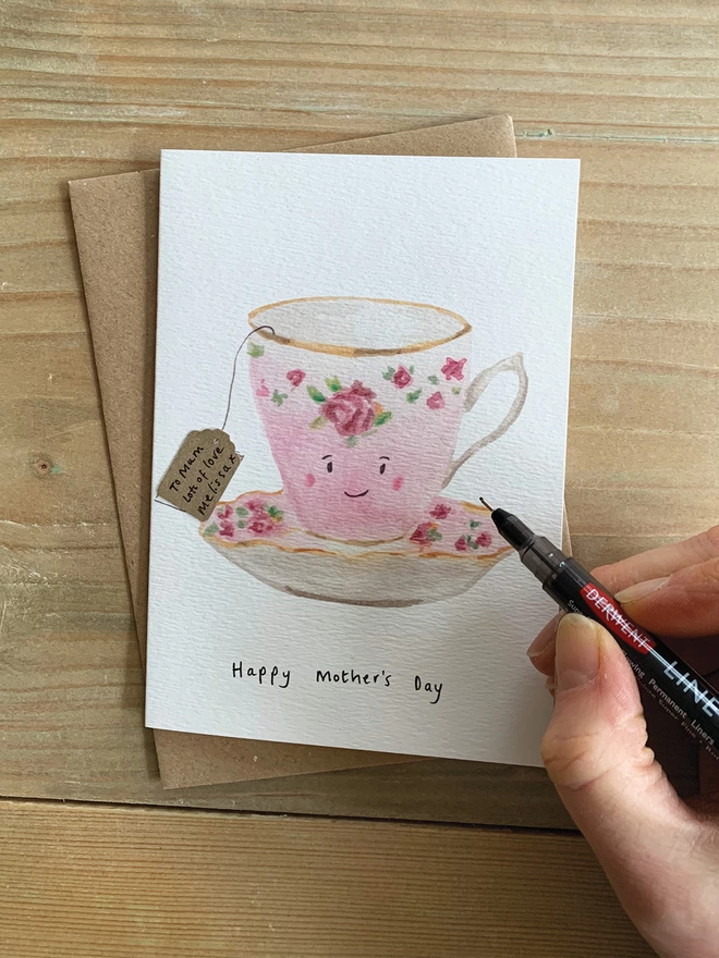 Personalised Mother's Day Teacup Card