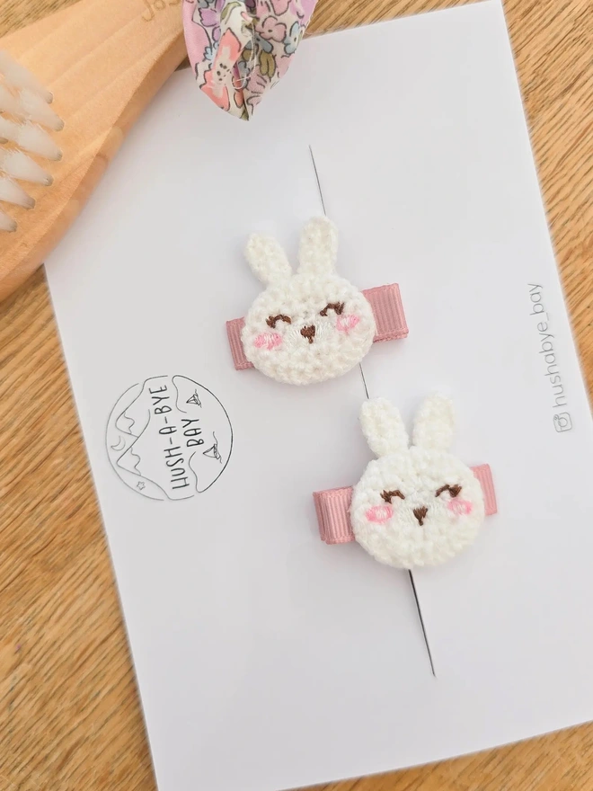 Easter bunny girls hair clips