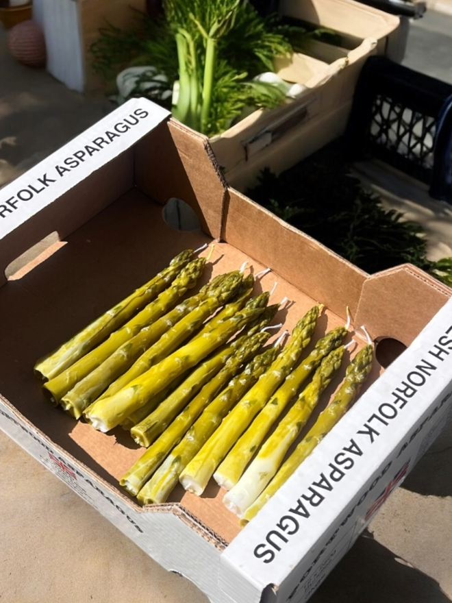 Asparagus Spear Dinner Candles 2pk