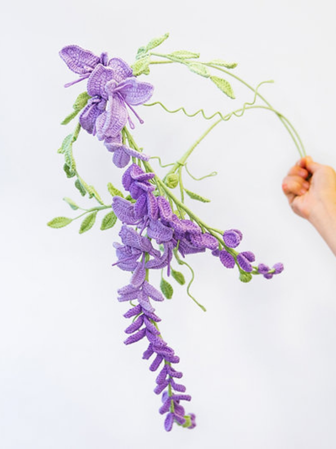 crochet wisteria stem