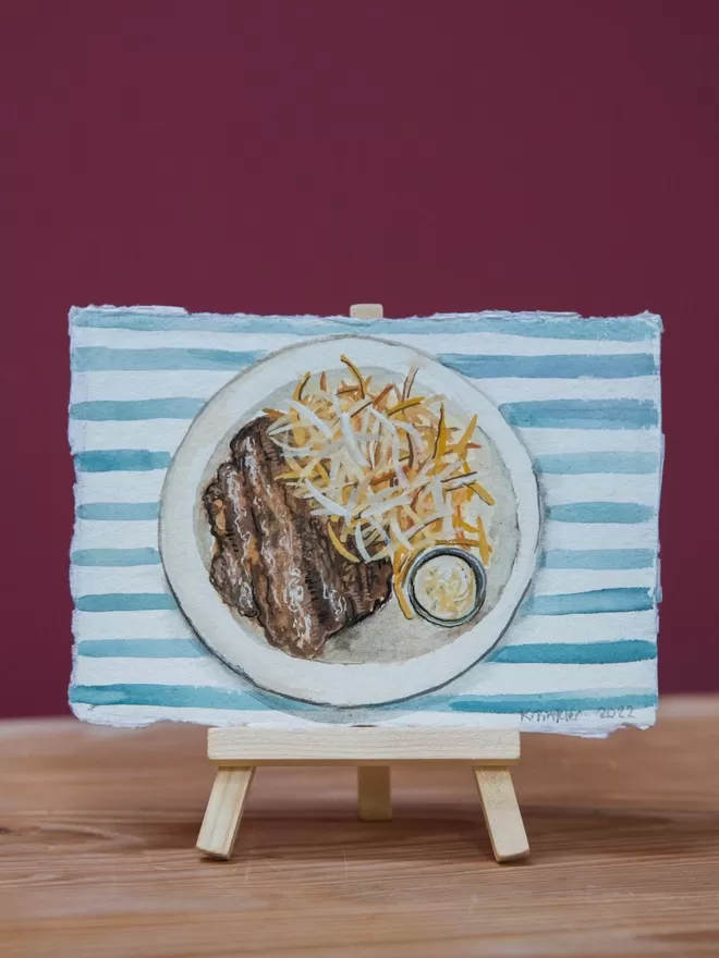 Katie Tinkler Steak and Chips illustration.