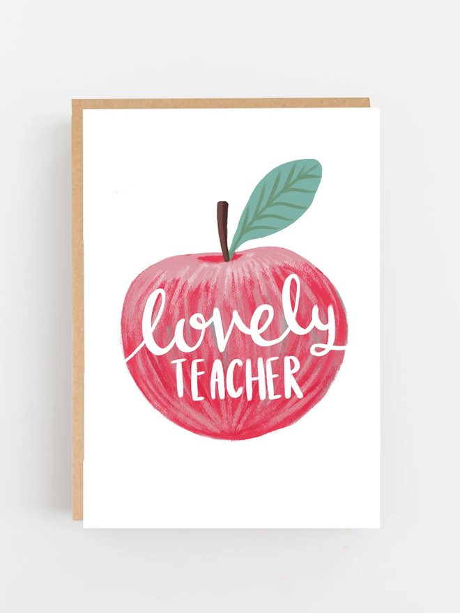 lovely teacher apple card