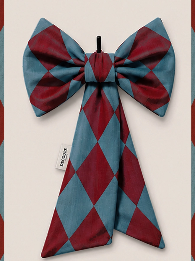 Blue Jockey Christmas Bow