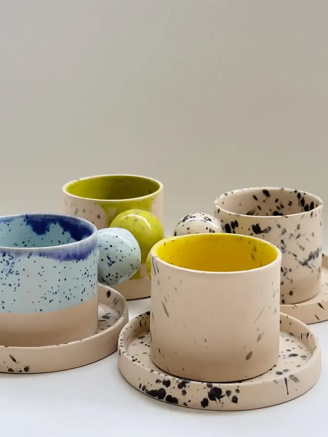 Espresso Coffee Cups With Ball Handles (Set Of 4)
