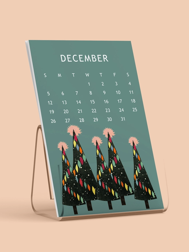 A small unbound at-a-glance calendar to display on the desk or wall.