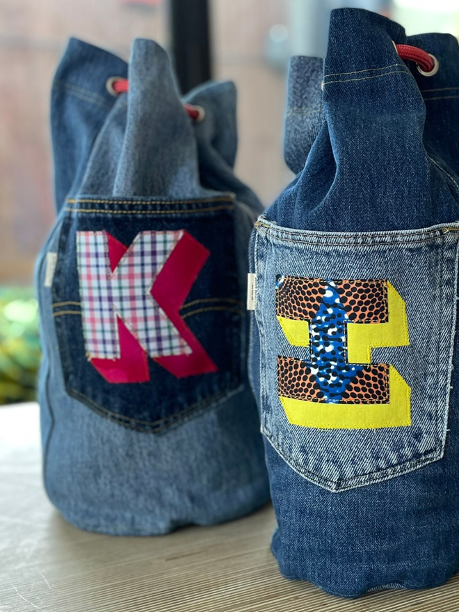 Denim Bag With Initial