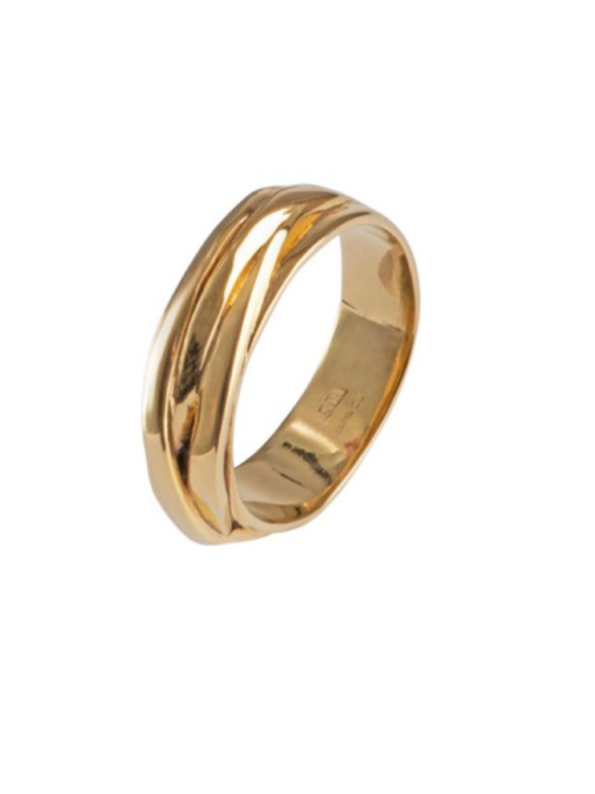 Tangle gold dome ring