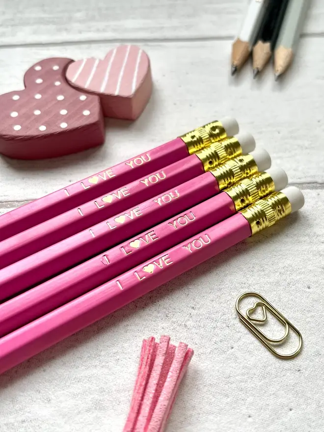 I Love You Valentines HB Pencil Gift (Set Of 5)