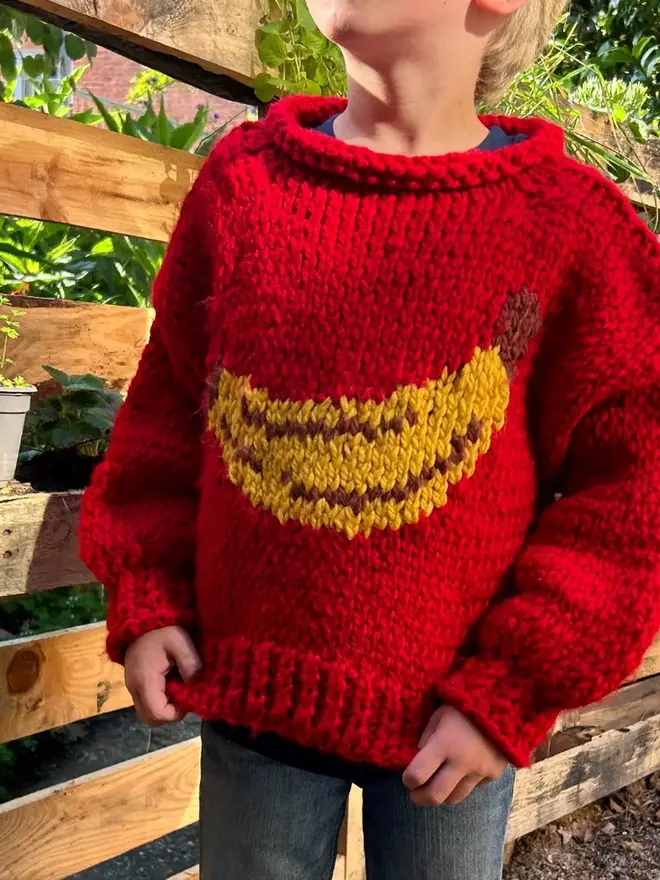 Hand Knitted Kids Little Banana Jumper