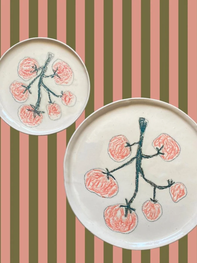 vine tomatoes ceramic plate