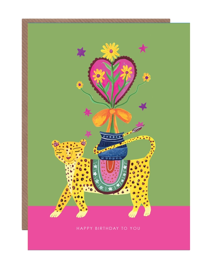 leopard birthday card 