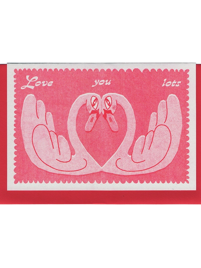 Love Swans A6 Riso Greetings Card