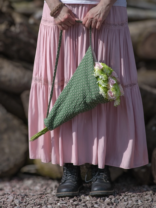 Reusable Linen Flower Bag