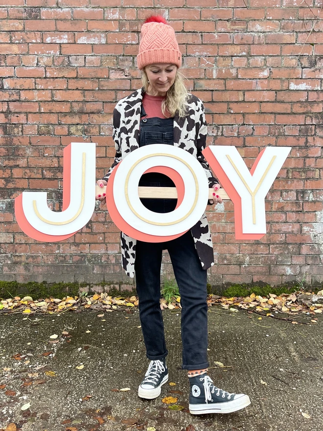 joy wooden modo sign