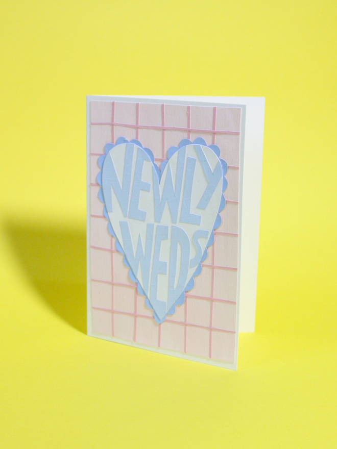 'Newly Weds' Handmade Collaged Card