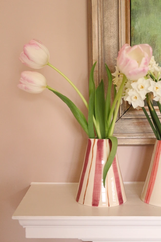 burgundy stripe vase or jug