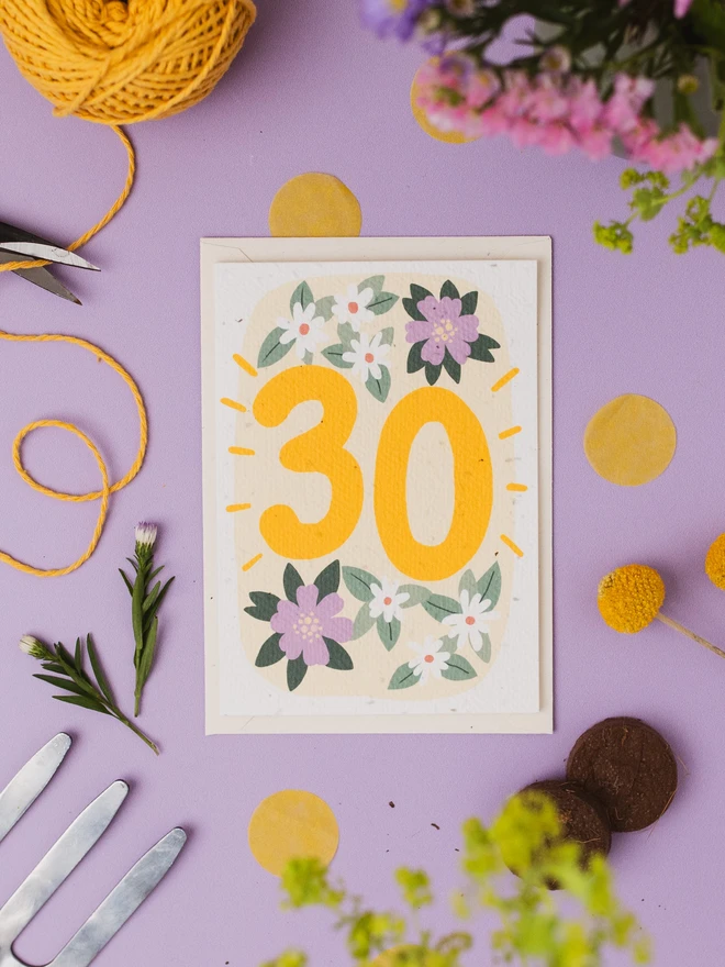 Plantable 30th Birthday Card