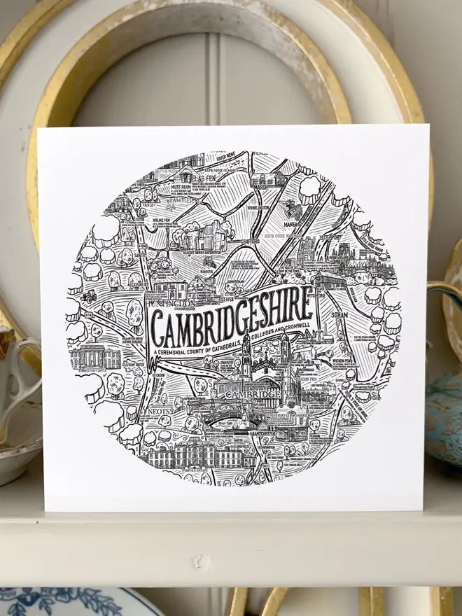 Cambridgeshire greetings card