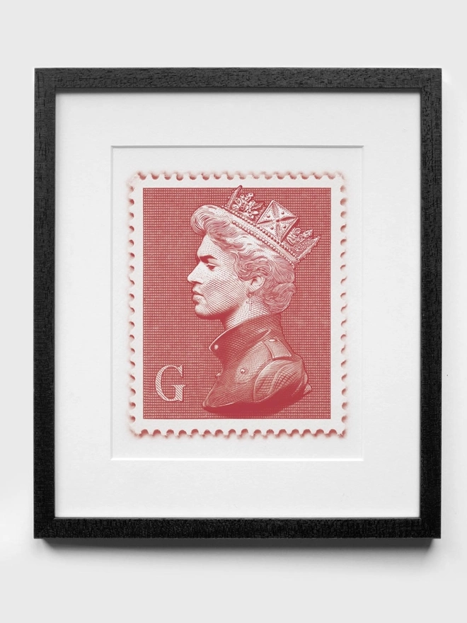 George Michael Red Stamp - Black Frame