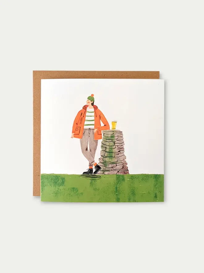 walk & a pint illustrated greetings card