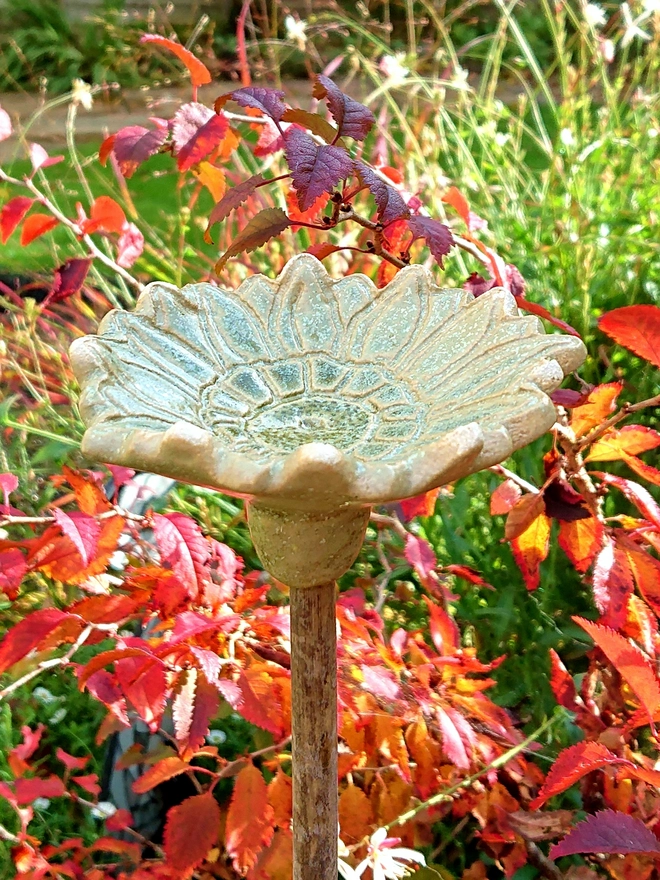 Sunflower ceramic garden cane topper