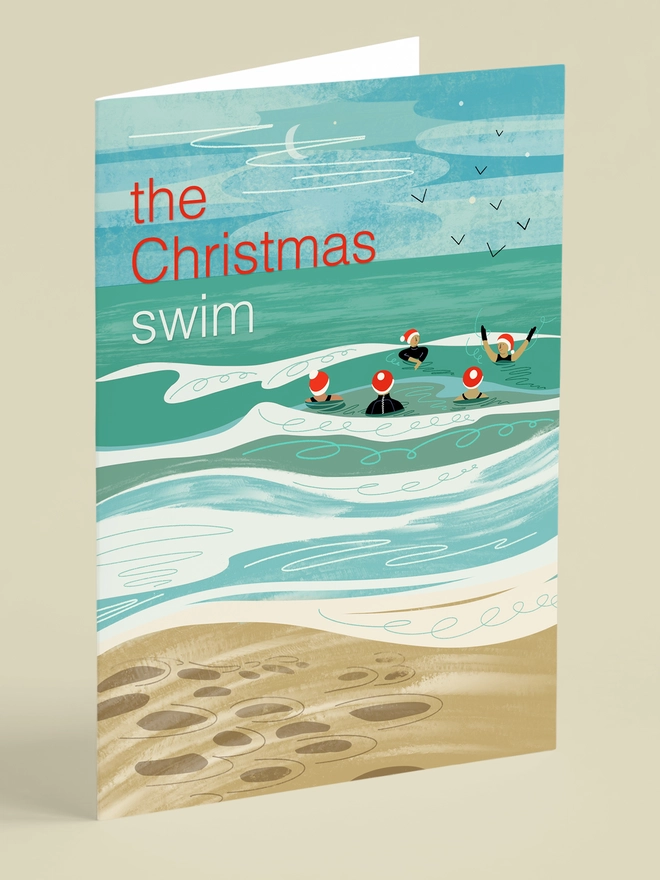 The Christmas swim greeting card