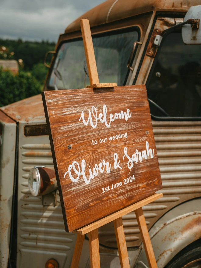 Wooden Wedding Welcome Board