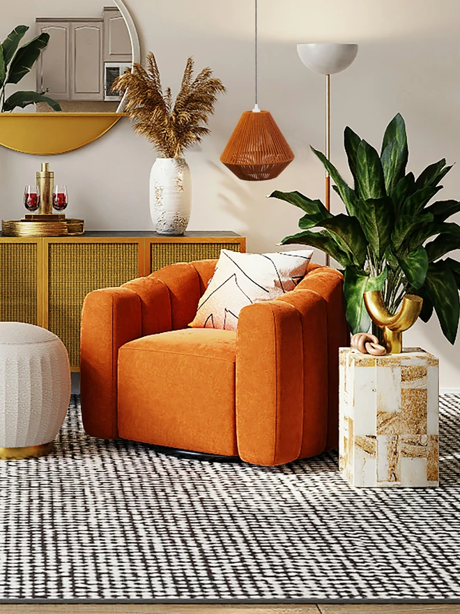 XS Geometric Pendant Lampshade orange (image: space joy unsplash)