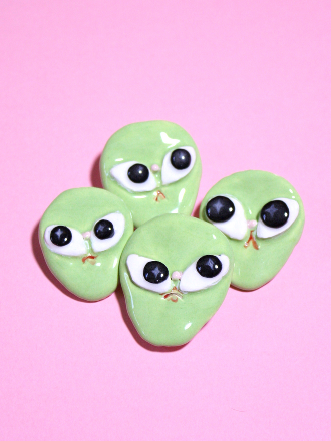 Alien Ceramic Halloween Brooch