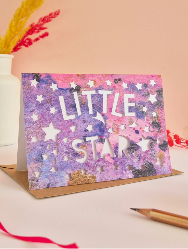 Little star new baby card