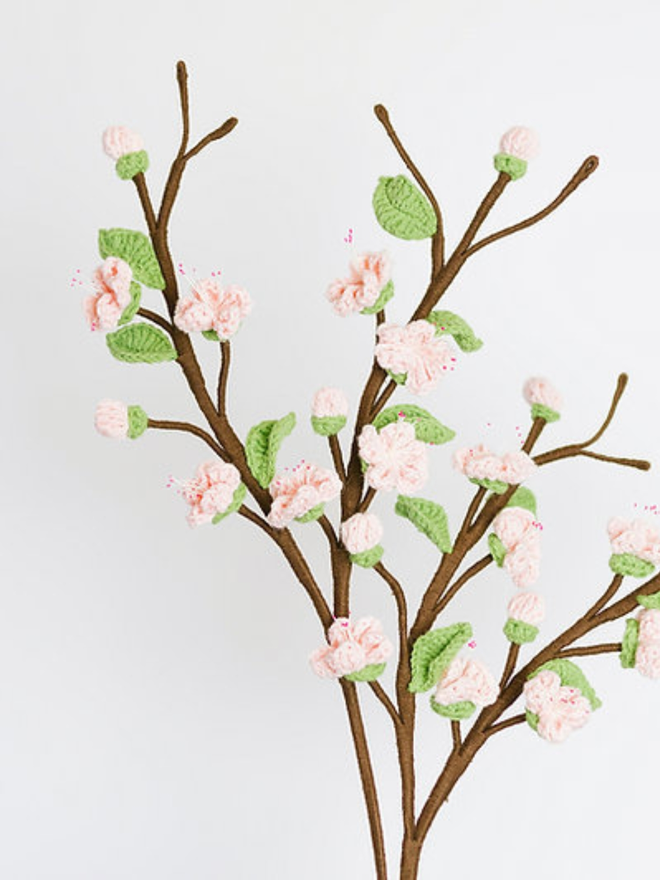crochet peach blossom stem