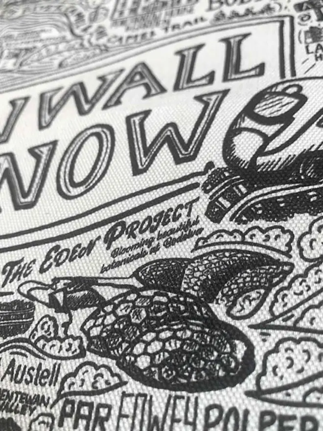 Cornwall Print Tea Towel Zoom 1