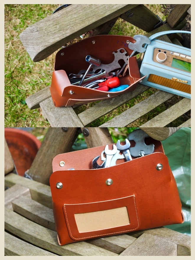 Leather Storage Pouch Tools Utility Organiser Puffin Pocket 