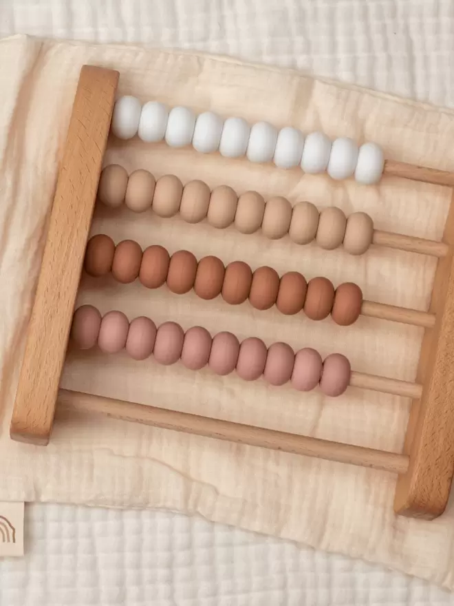 Abacus with counting silicone beads