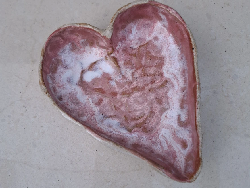 Handmade Ceramic Valentine's Heart Shaped Bowl 