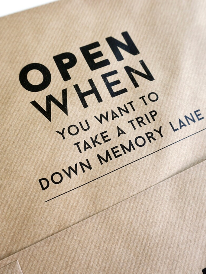 Open When… Long Distance Gift. A selection of envelopes showing possible choices.