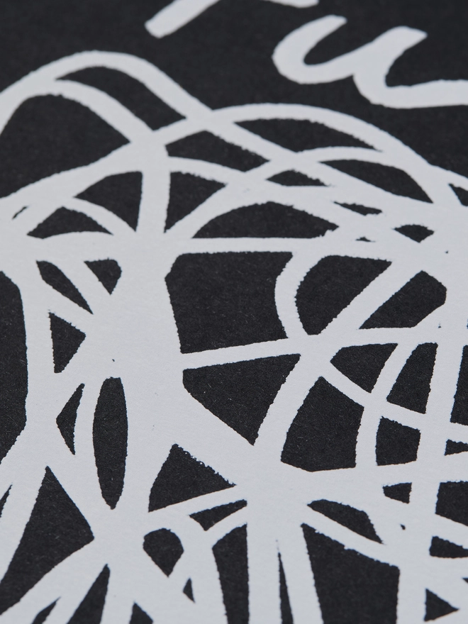 In Cursive - White Screenprint