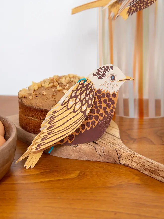 british birds hanging paper ornament decorations