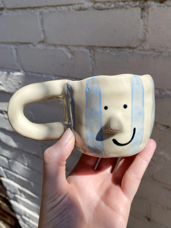 blue stripe mug