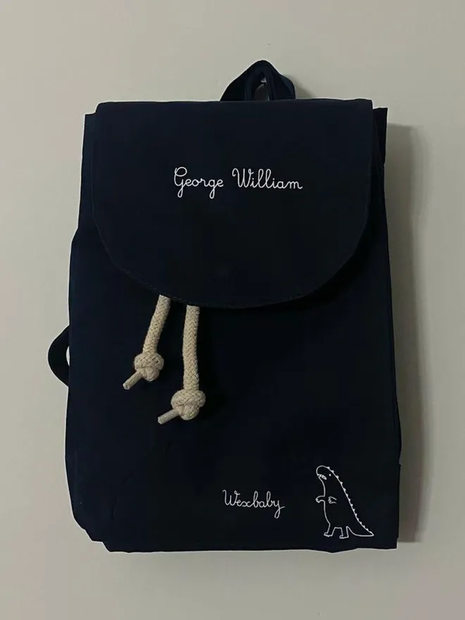 Personalised Mini Organic Rucksack