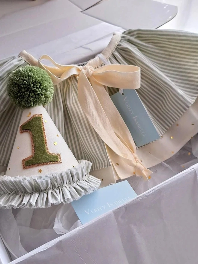 Green Stripe Birthday Hat 