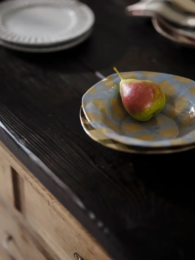 Baby Blue Gingham Bowl