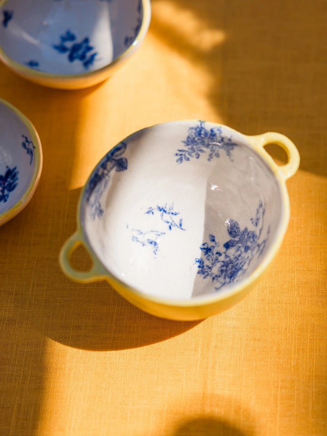 Floral Dish With Delicious Mini Handles