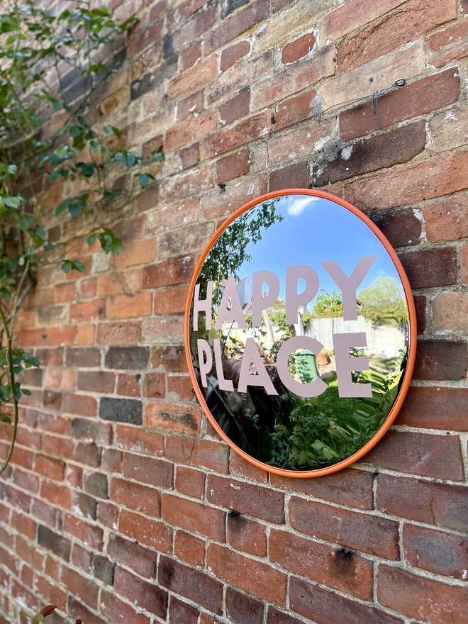 sylvie signs hand painted convex garden mirror