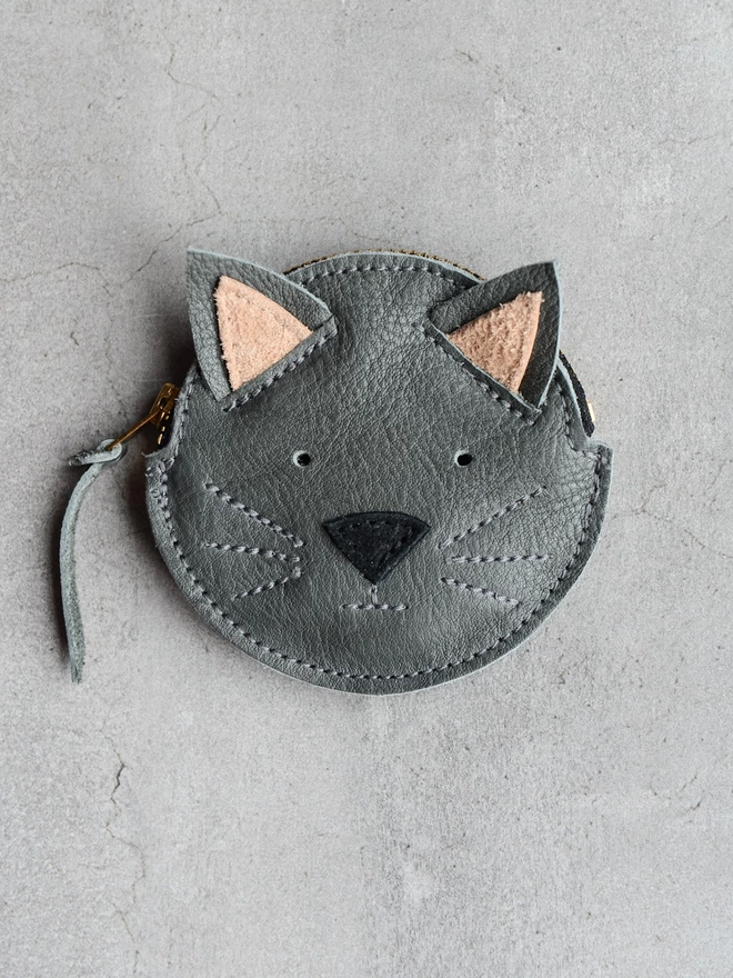 Cat Leather Coin Purse