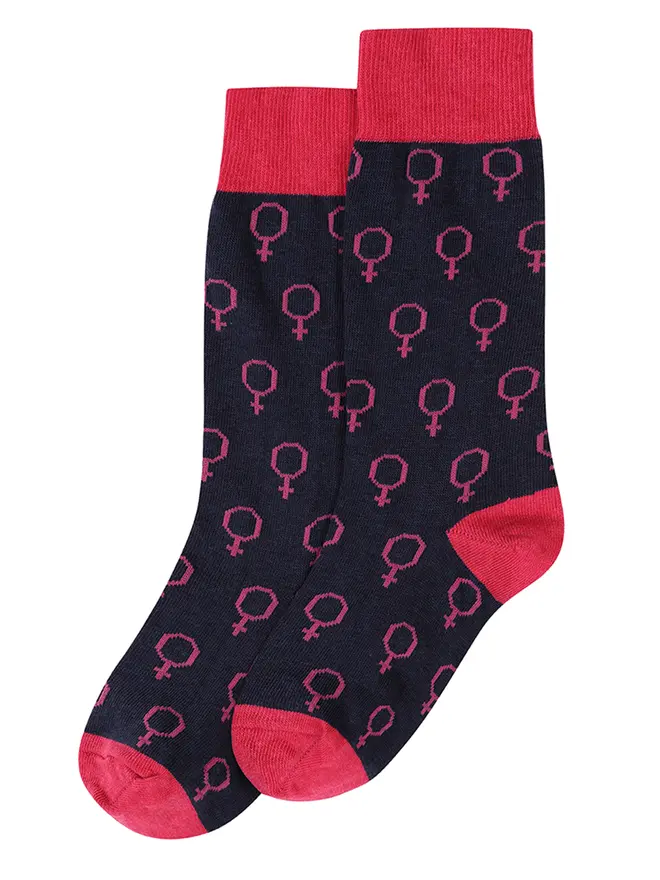venus socks in navy and red