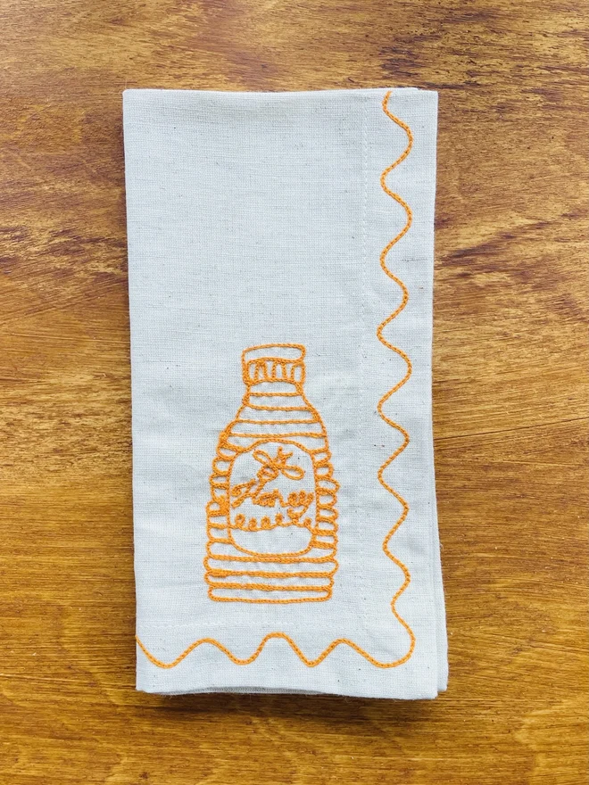 Personalised Individual Embroidered Sauce Napkins