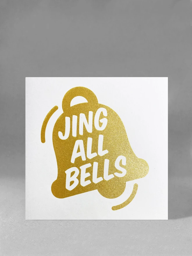 jingle bells bell screen print christmas card