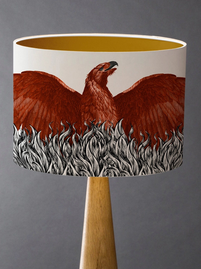 Phoenix rising from the flames lampshade, Mountain and Molehill