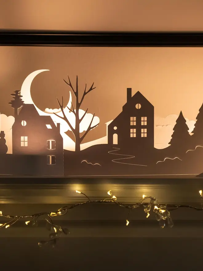 paper christmas scene